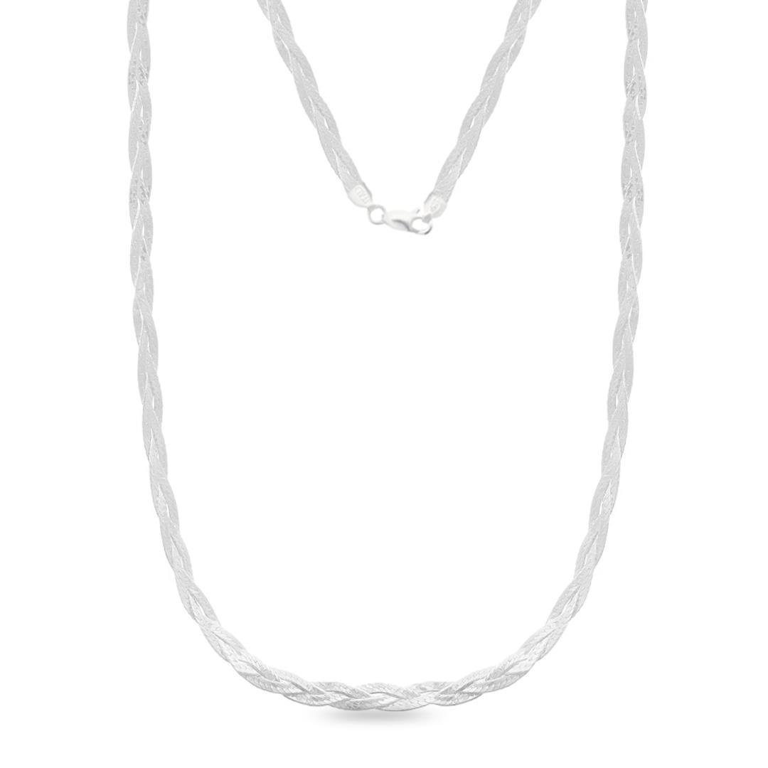 CORRENTE LISA MALHA TRANÇADA 3 FIOS 45CM