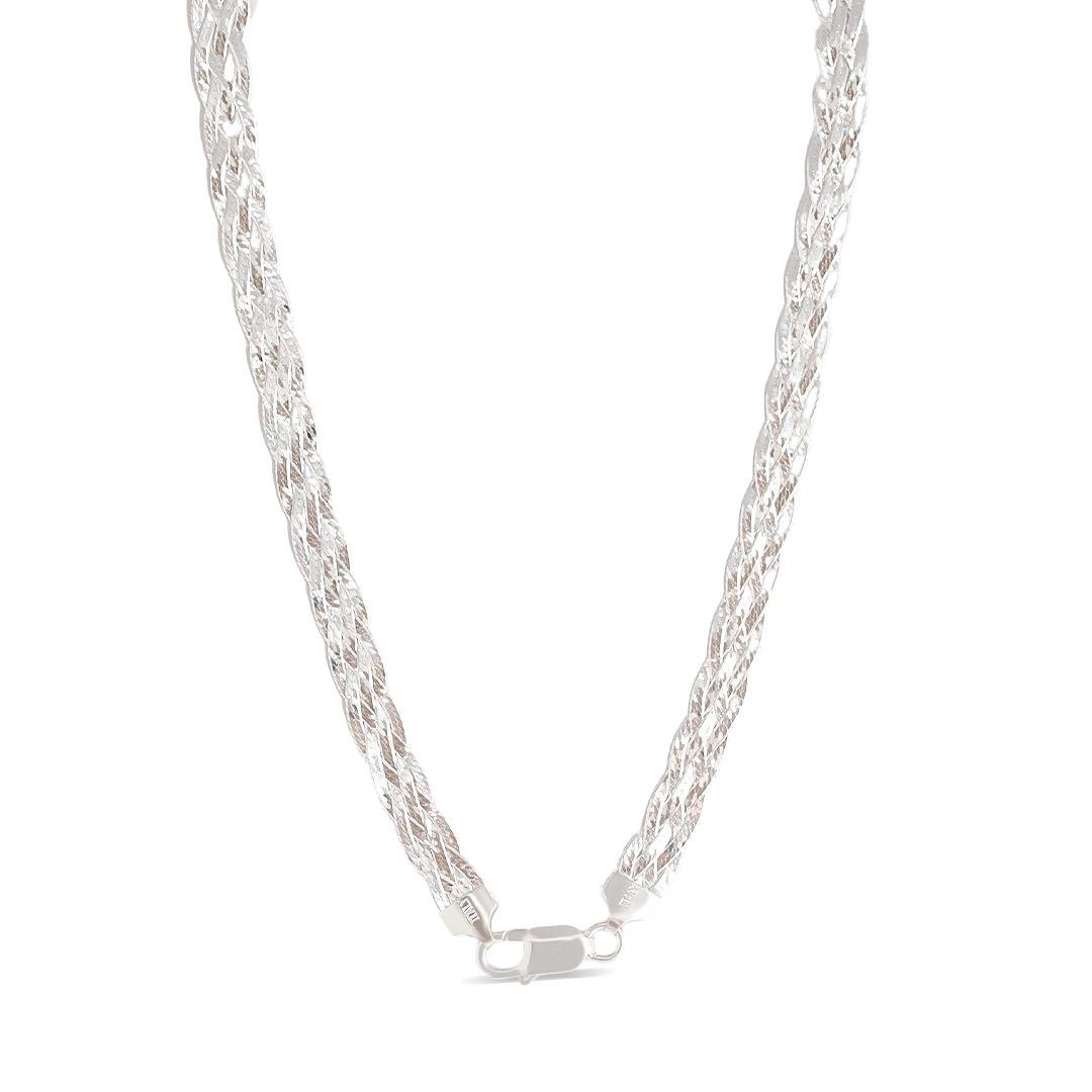 CORRENTE LISA MALHA TRANÇADA 5 FIOS 40CM