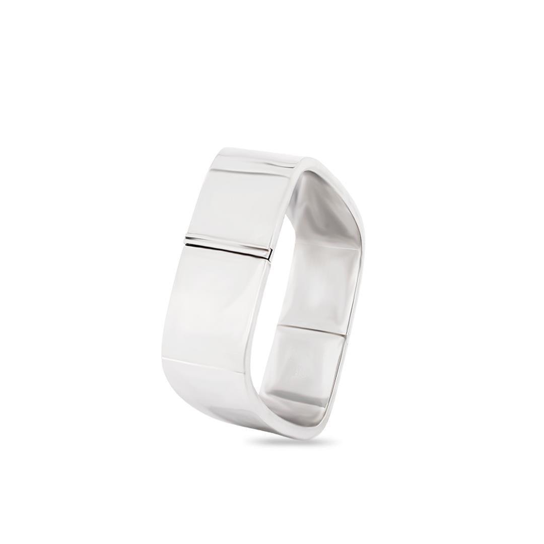 BRACELETE LISO OCO ARO RETANGULAR 2CM