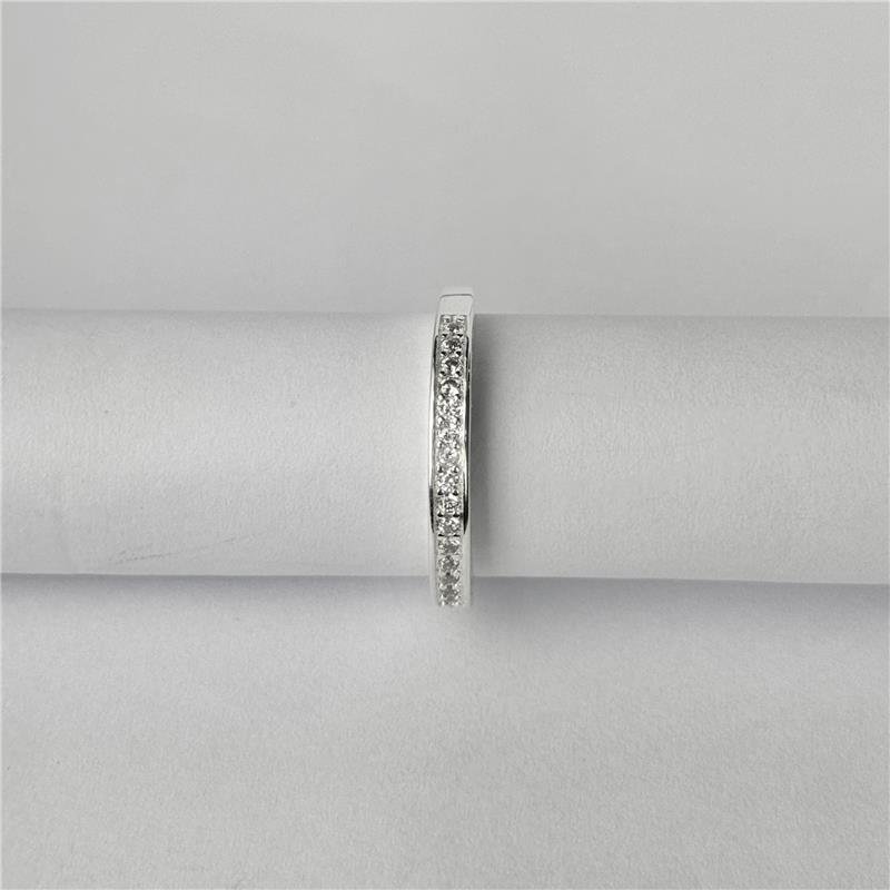 ANEL LISO LAP MEIA ALIANÇA COM LATERAL CRAVEJADA 3MM