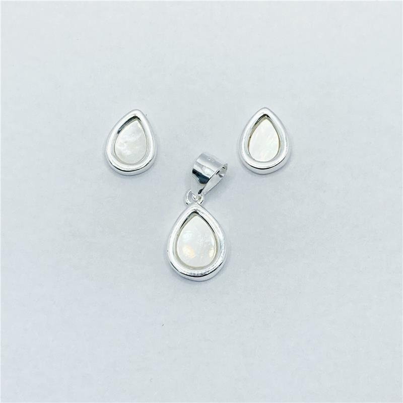 CONJ LISO LAP GOTA MADREPEROLA 9MMX7MM