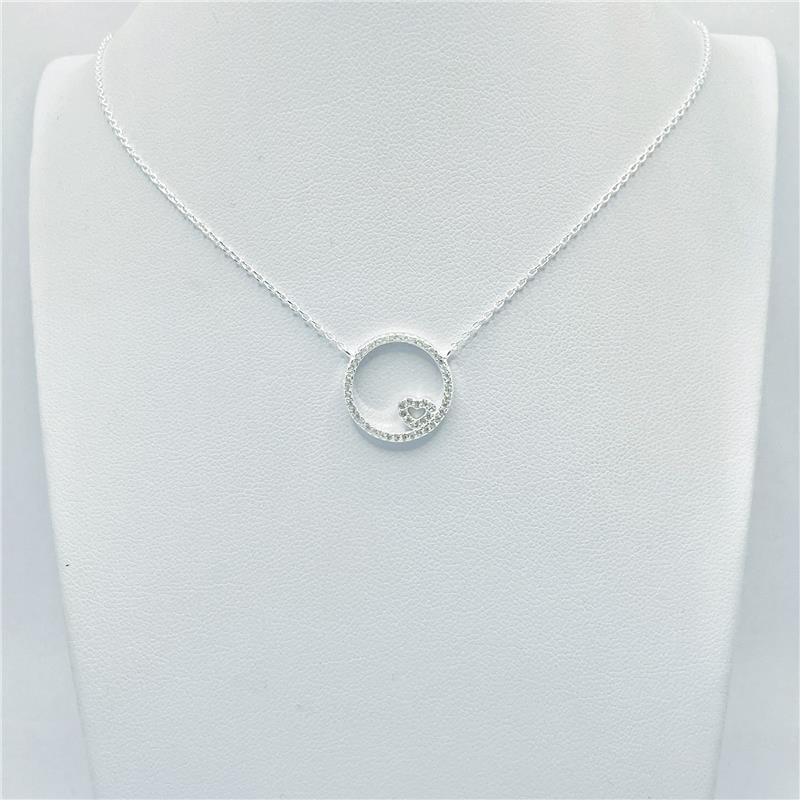 COLAR LISO LAP CIRCULO COM CORAÇÃO 40+5CM
