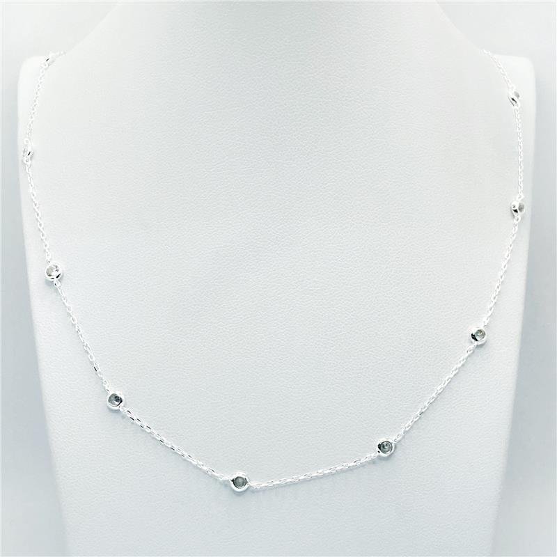COLAR LISO LAP 7 PEDRAS 4MM 40+5CM