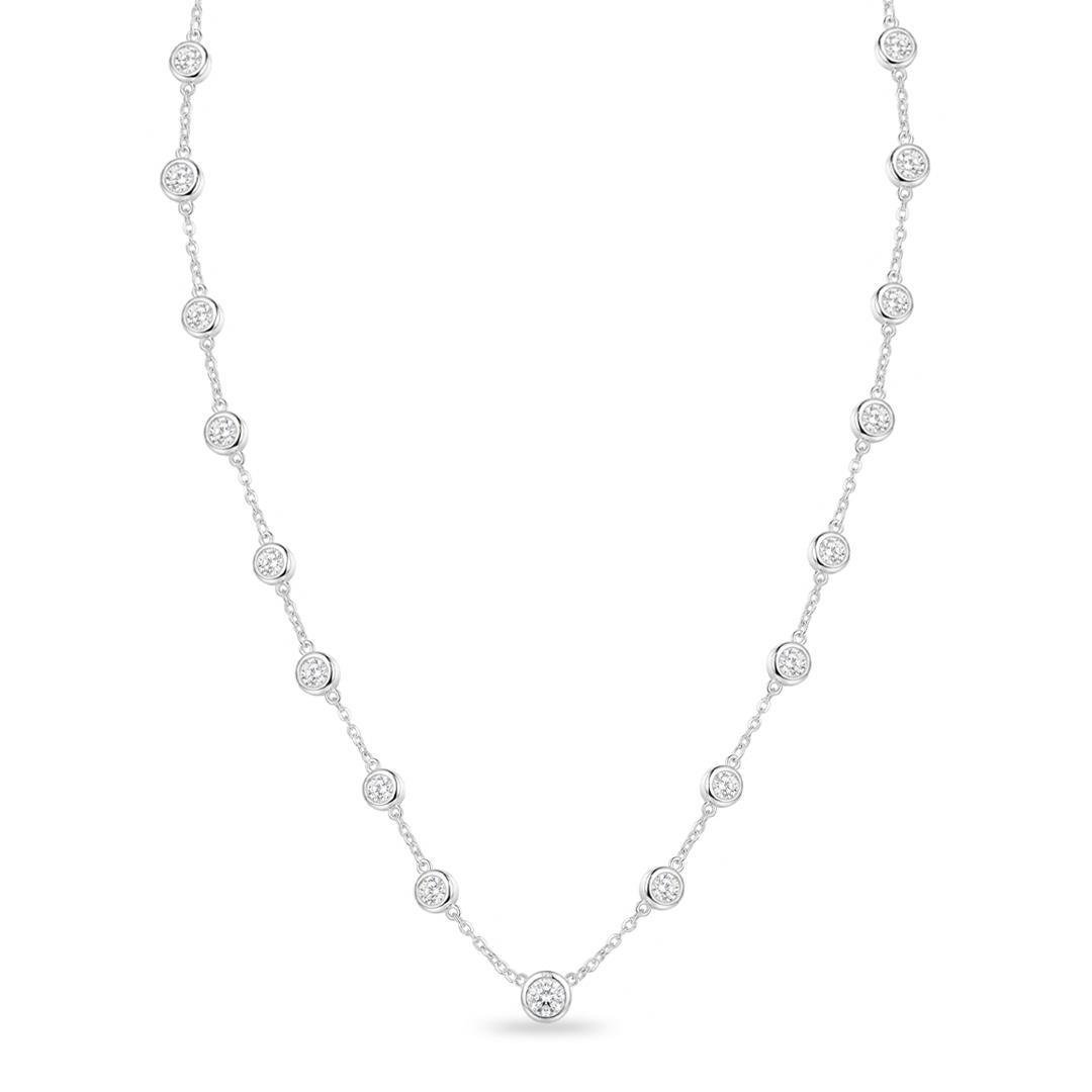 COLAR LISO LAP 17 PEDRAS 4MM 80+5CM