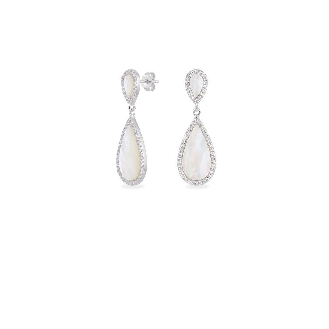 BR LISO LAP GOTAS MADREPEROLA CONTORNO CRAVEJADO 3,6MM