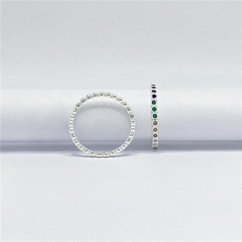 ANEL LISO LAP ALIANÇAS COM PEDRAS REDONDAS 3MM