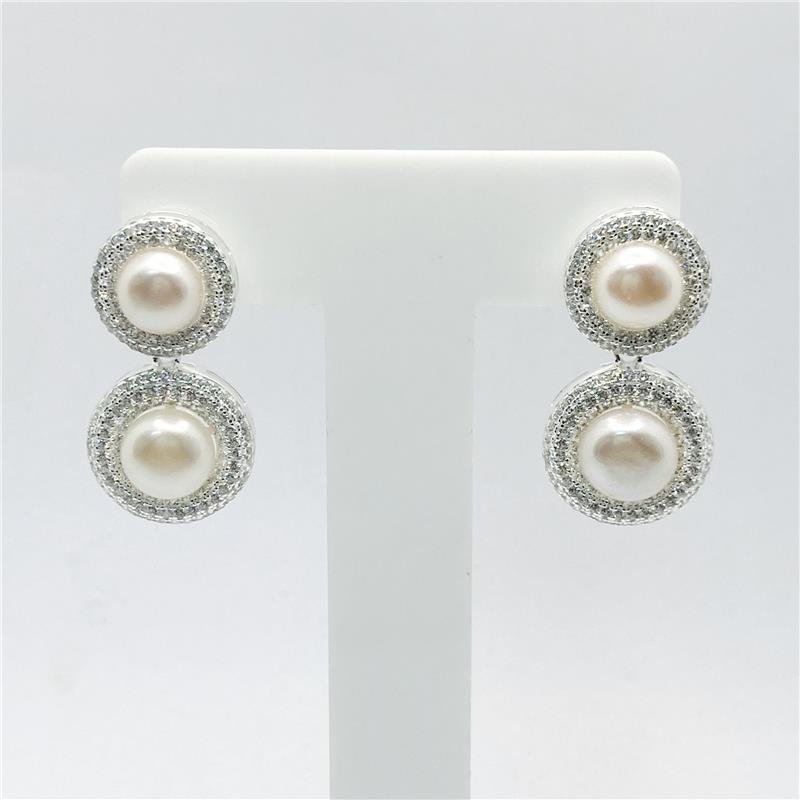 BR LISO LAP DOIS CÍRCULOS PENDURADOS COM PÉROLA 2,9CM