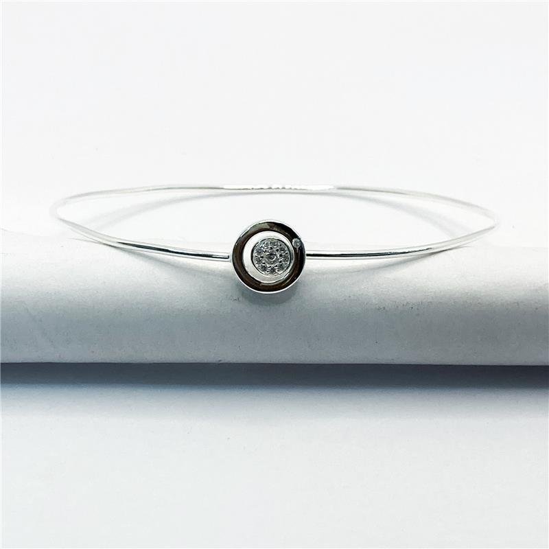 BRACELETE LISO LAP CIRCULO E REDONDO CRAVEJADO