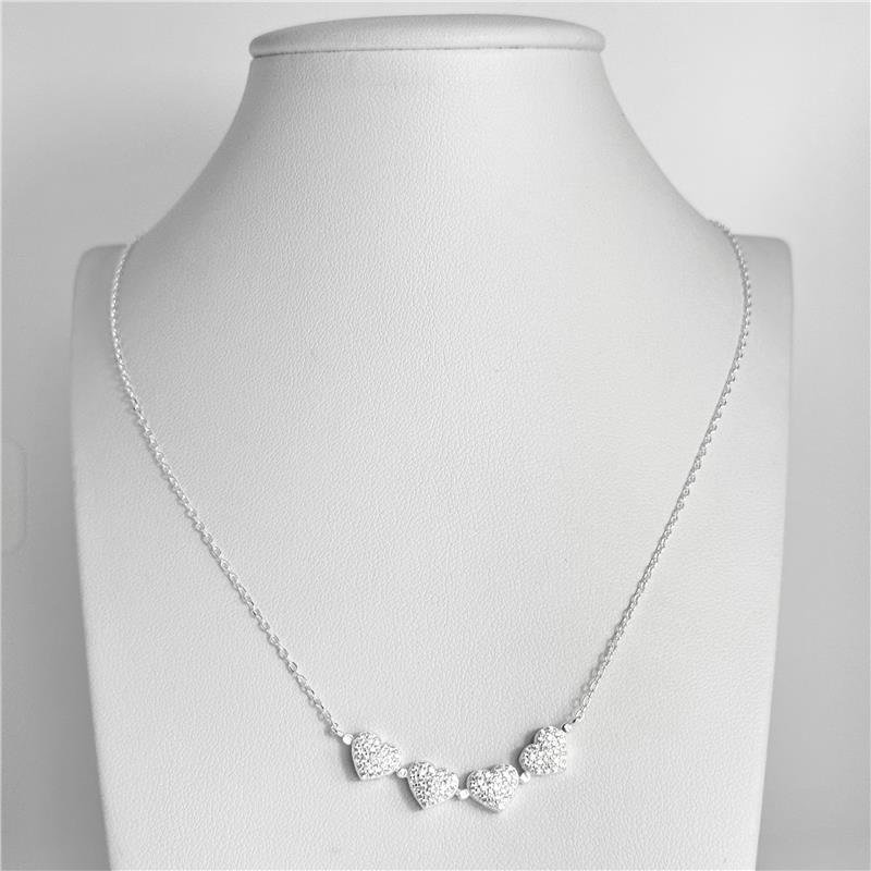 COLAR LISO LAP 4 CORAÇÕES COM IMÃ 2 EM 1 40+5CM