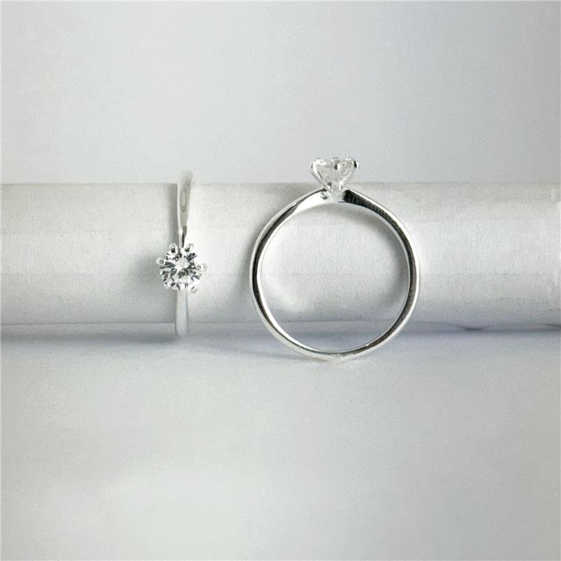 ANEL LISO LAP SOLITÁRIO 6MM 6 GARRAS