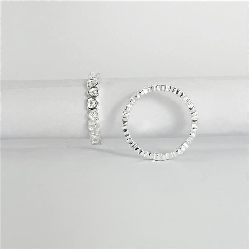 ANEL LISO LAP CORAÇÕES COM PEDRAS 3MM