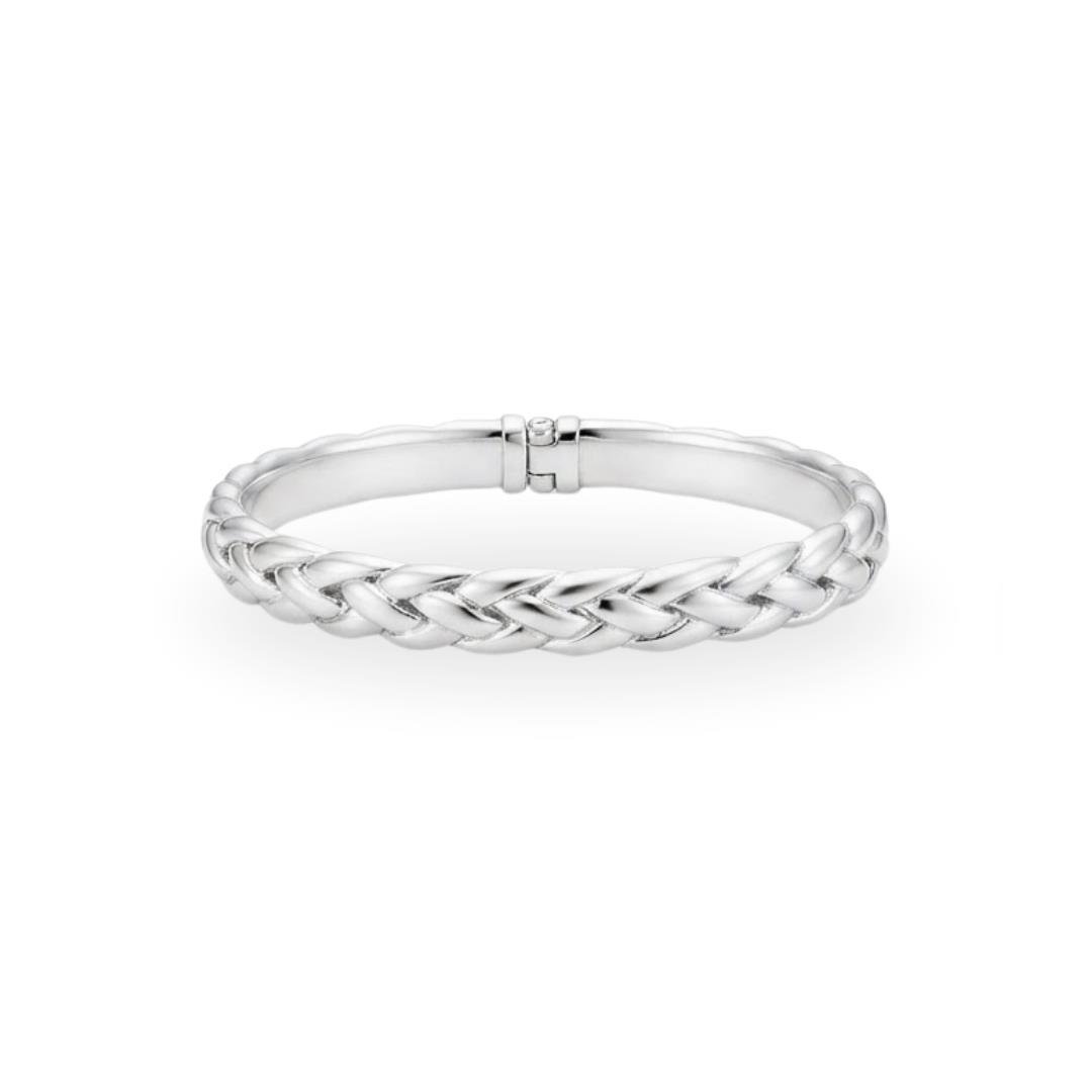 BRACELETE LISO ELETROFORMAÇÃO TRANÇADO 1CM