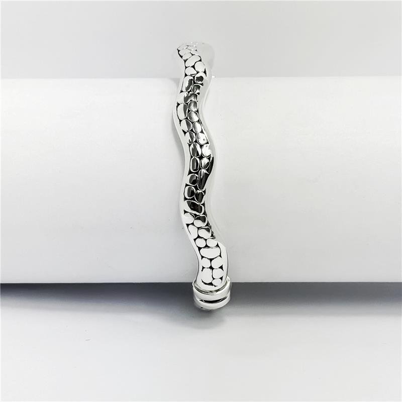 BRACELETE LISO ELETROFORMAÇÃO ONDULADO TRAB BOLINHAS 8MM