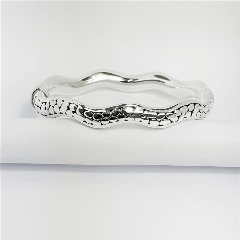 BRACELETE LISO ELETROFORMAÇÃO ONDULADO TRAB BOLINHAS 8MM