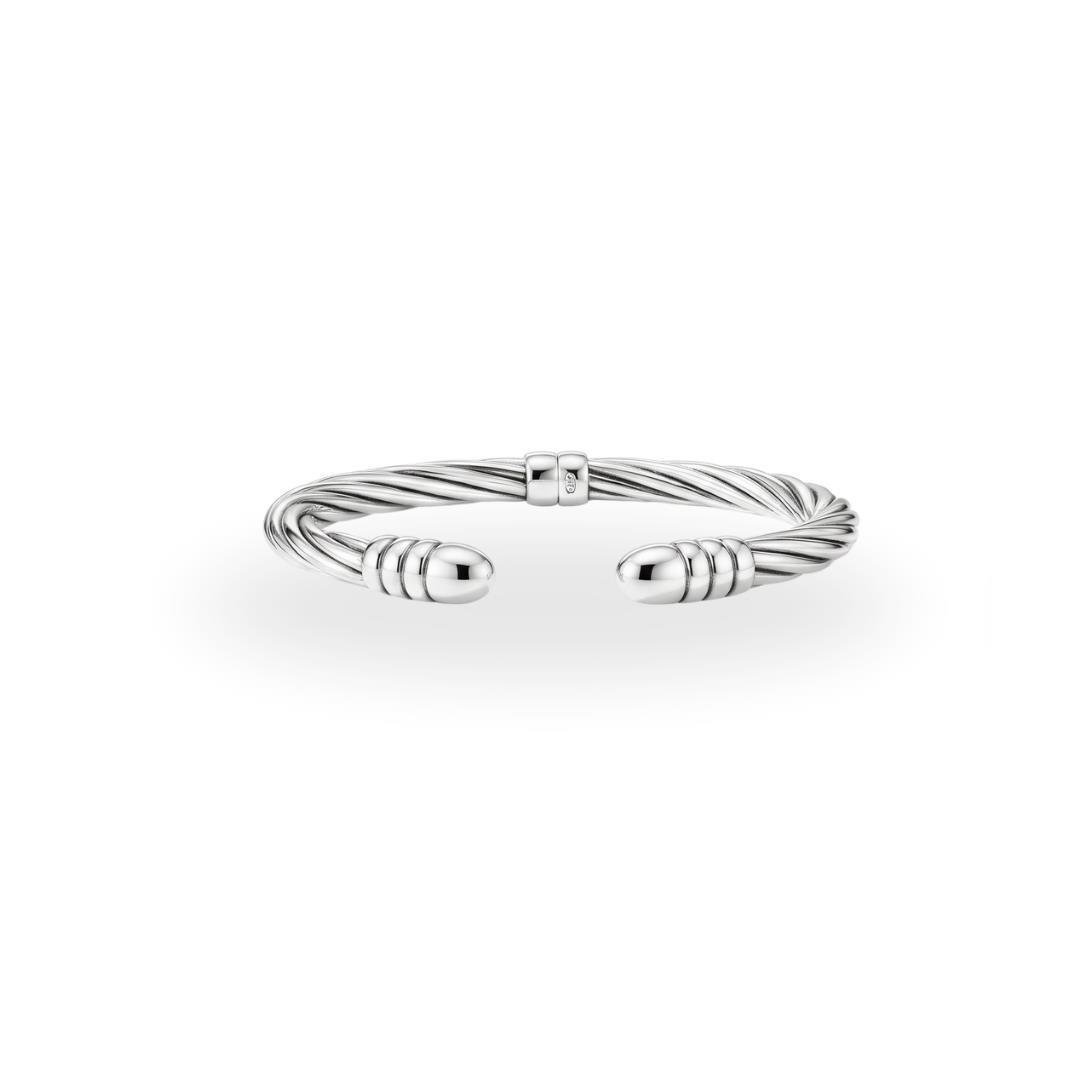BRACELETE LISO ELETROFORMAÇÃO RISCOS DIAGONAIS ABERTO 6MM