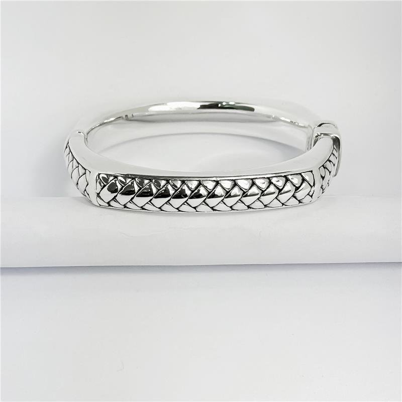 BRACELETE LISO ELETROFORMAÇÃO ARO QUADRADO TRANÇADO 1,1CM