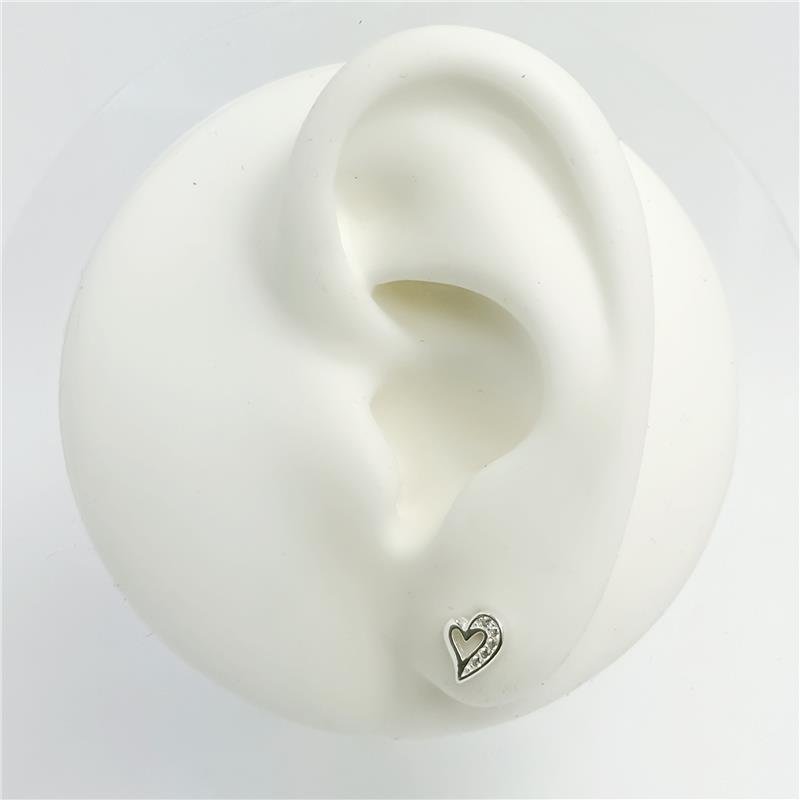 BR LISO LAP CORAÇÃO METADE CRAVEJADO 7MM