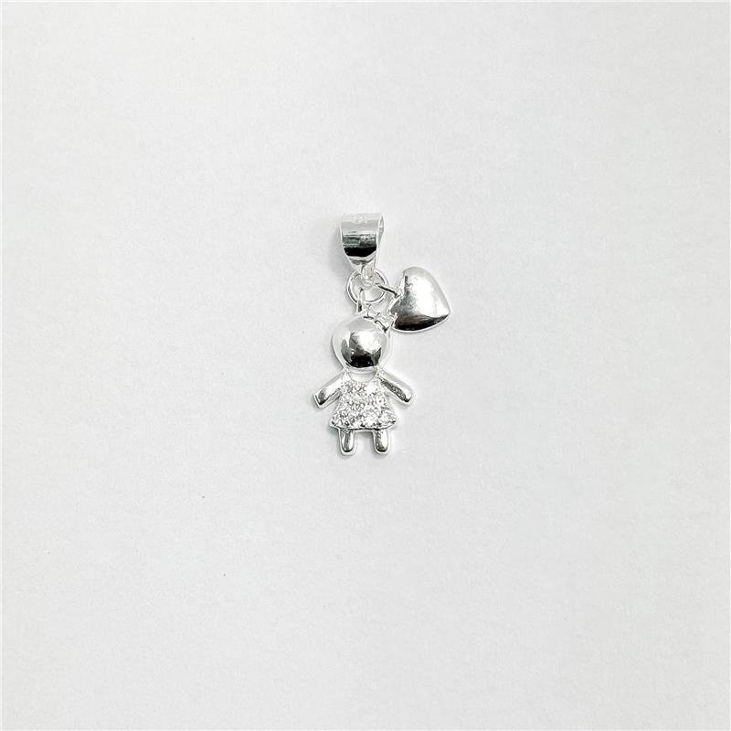 PING LISO LAP MENINA COM CORAÇÃO PENDURADO 1,3CM