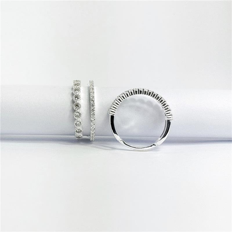 ANEL LISO LAP DOIS AROS CRAVEJADOS 6MM