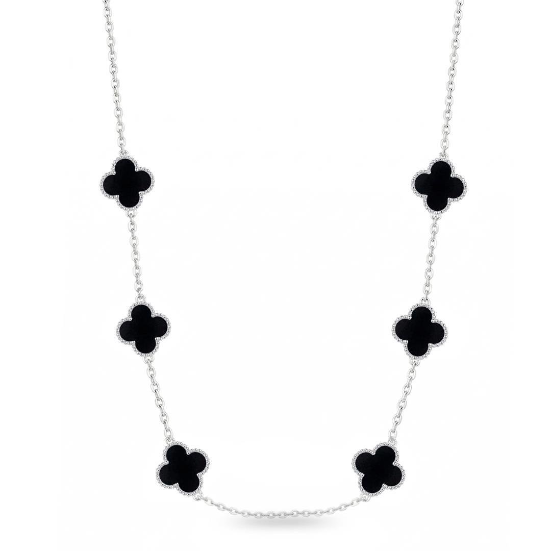 COLAR LISO LAP 6 TREVOS ONIX 1,1CM 40+5CM