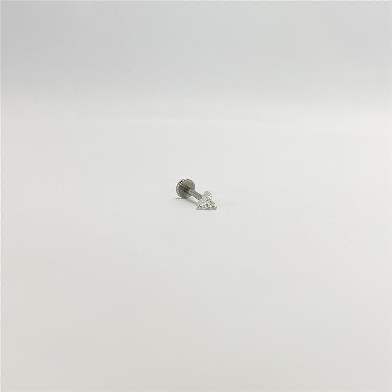 PIERCING LISO LAP FLOR 3 PETALAS 3MM