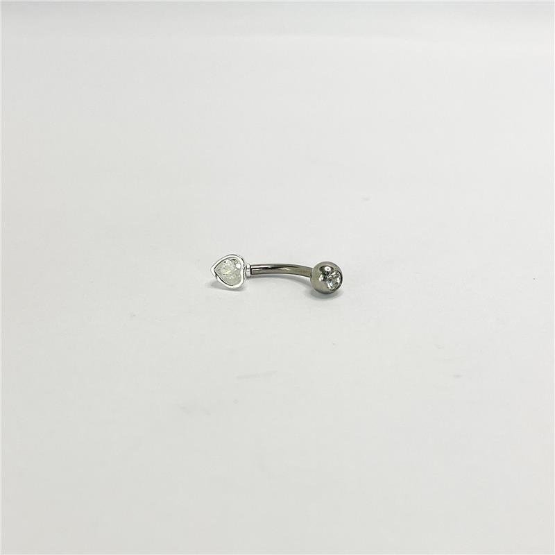 PIERCING LISO LAP PTO DE LUZ REDONDO 5MM CORAÇÃO 6MM