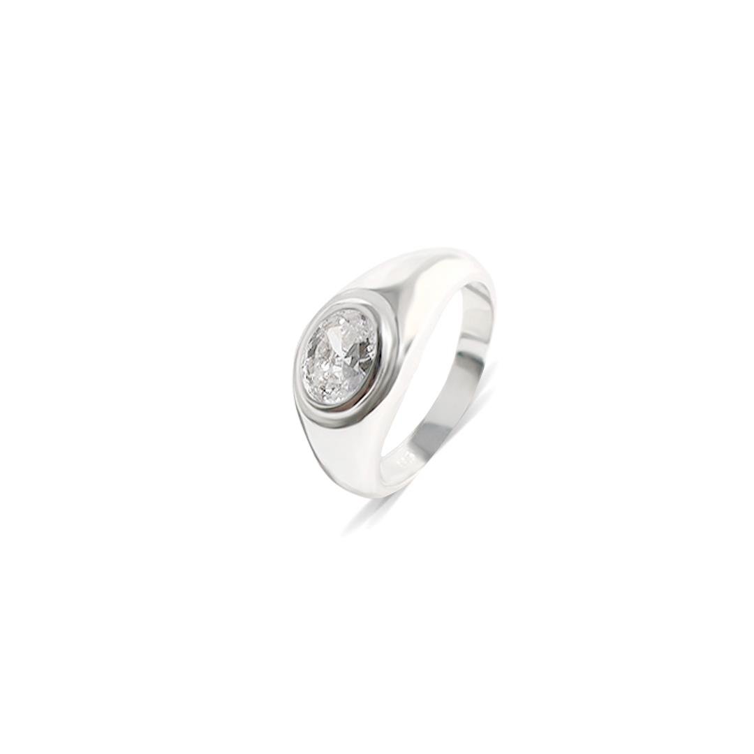 ANEL LISO LAP COM PEDRA OVAL4MM