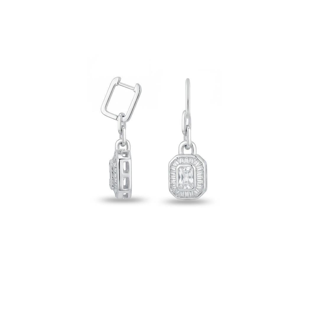 ARG LISA LAP QUADRADA 1,7MM X 1,3CM COM CORRENTE E OCTÓGONO PENDURADOS 2,5CM 