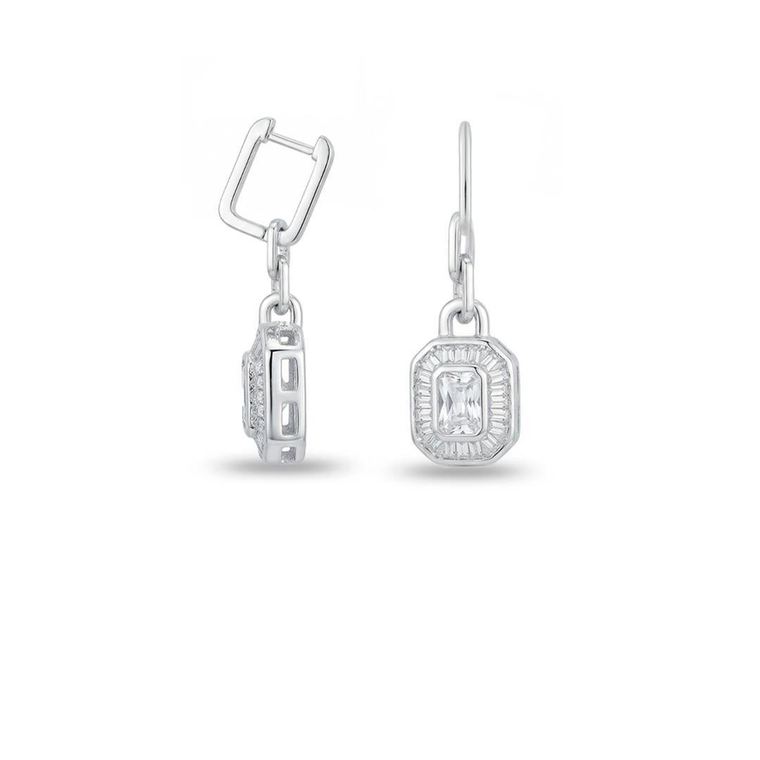 ARG LISA LAP QUADRADA 1,7MM X 1,3CM COM CORRENTE E OCTÓGONO PENDURADOS 2,5CM 