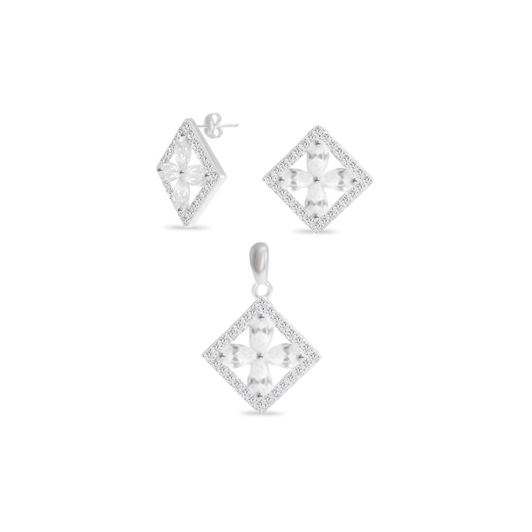 CONJ LISO LAP FLOR COM MOLDURA CRAVEJADA