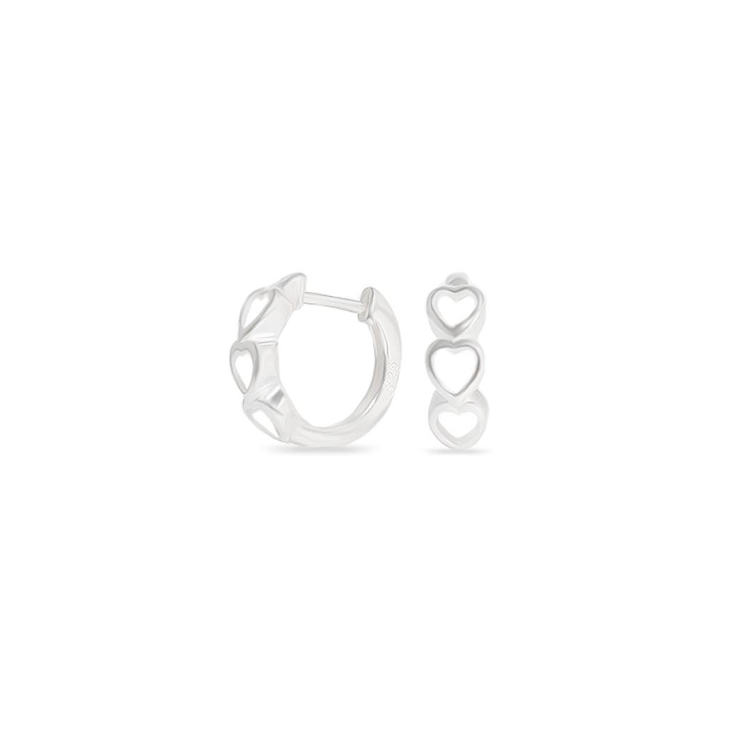 ARG LISA 3 CORAÇÕES VAZADOS 3,6MM X 1,1CM