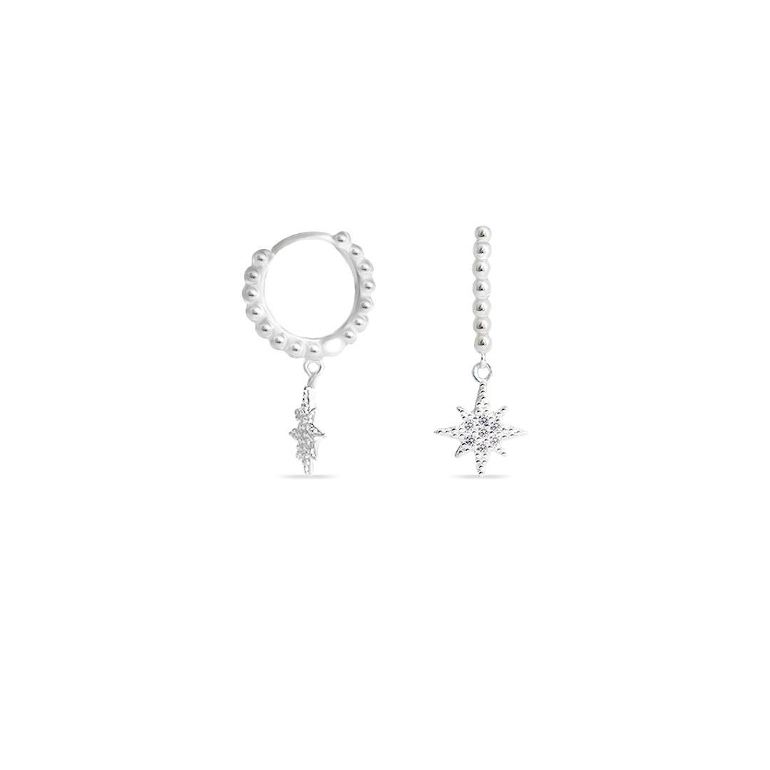 ARG LISA LAP BOLINHAS 1,9MM X 1,1CM COM ESTRELA PENDURADA 9MM 