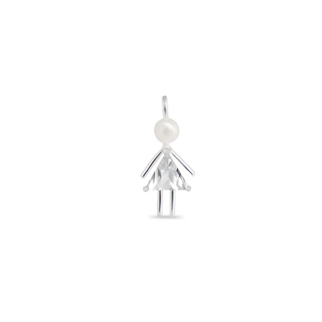 PING LISO LAP MENINA PÉROLA E PEDRA 1,8CM