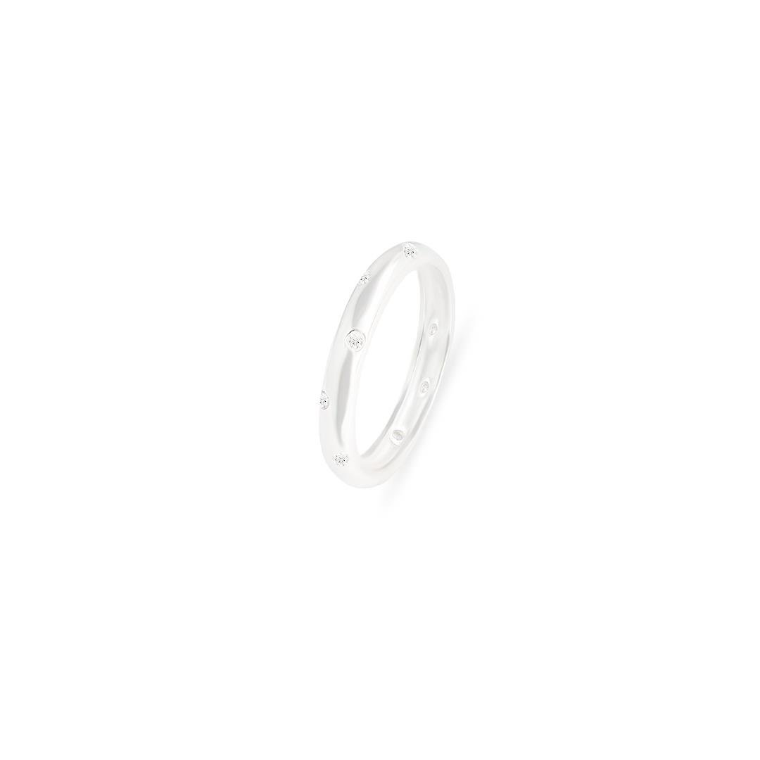 ANEL LISO LAP ABAULADO COM PEDRAS REDONDAS 3,3MM