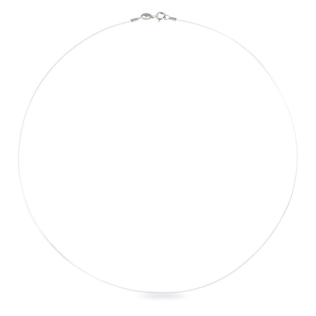 FIO DE NYLON COM FECHO EM PRATA E BANHO DE RÓDIO 40CM
