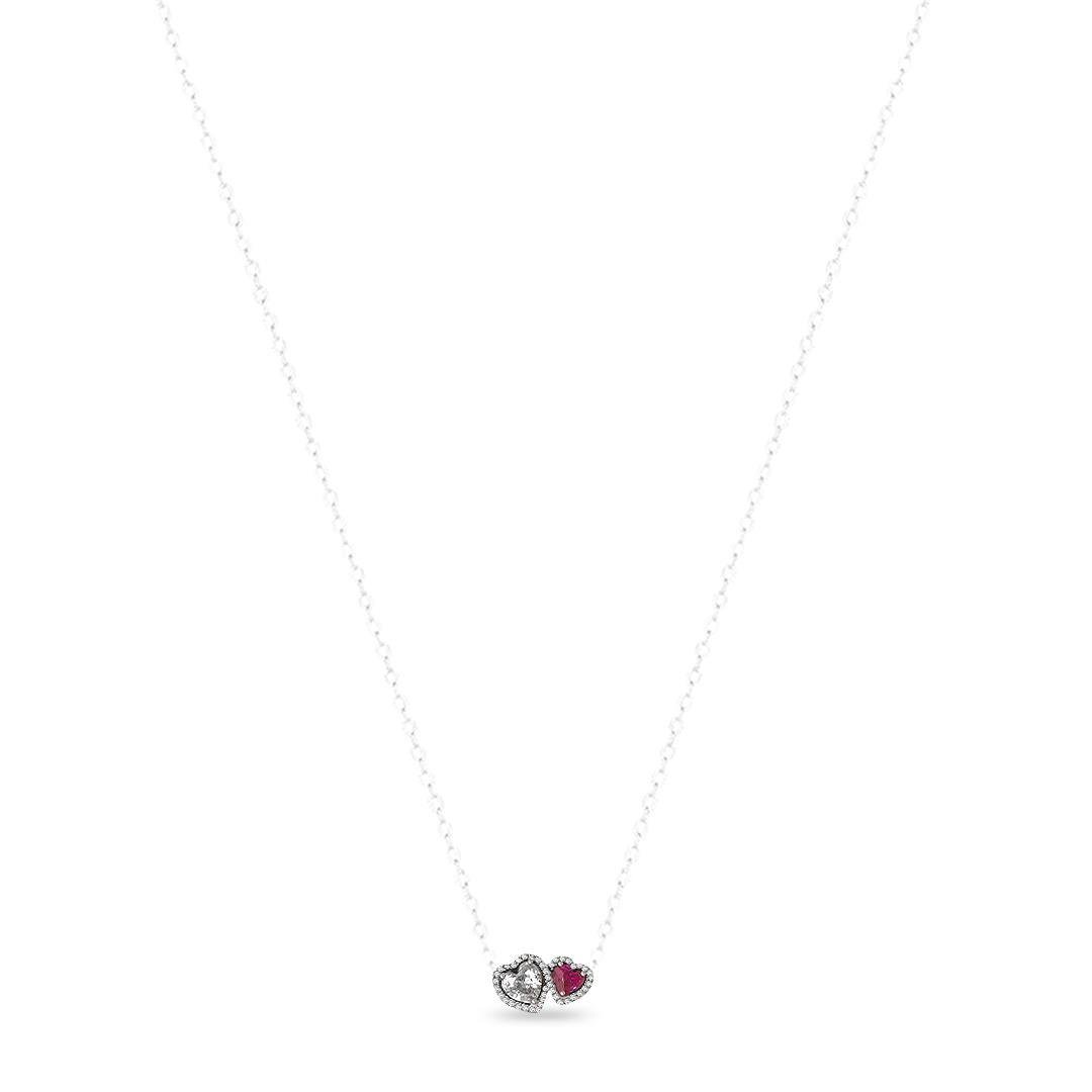 COLAR LISO LAP 2 CORAÇÕES 40CM + EXT 