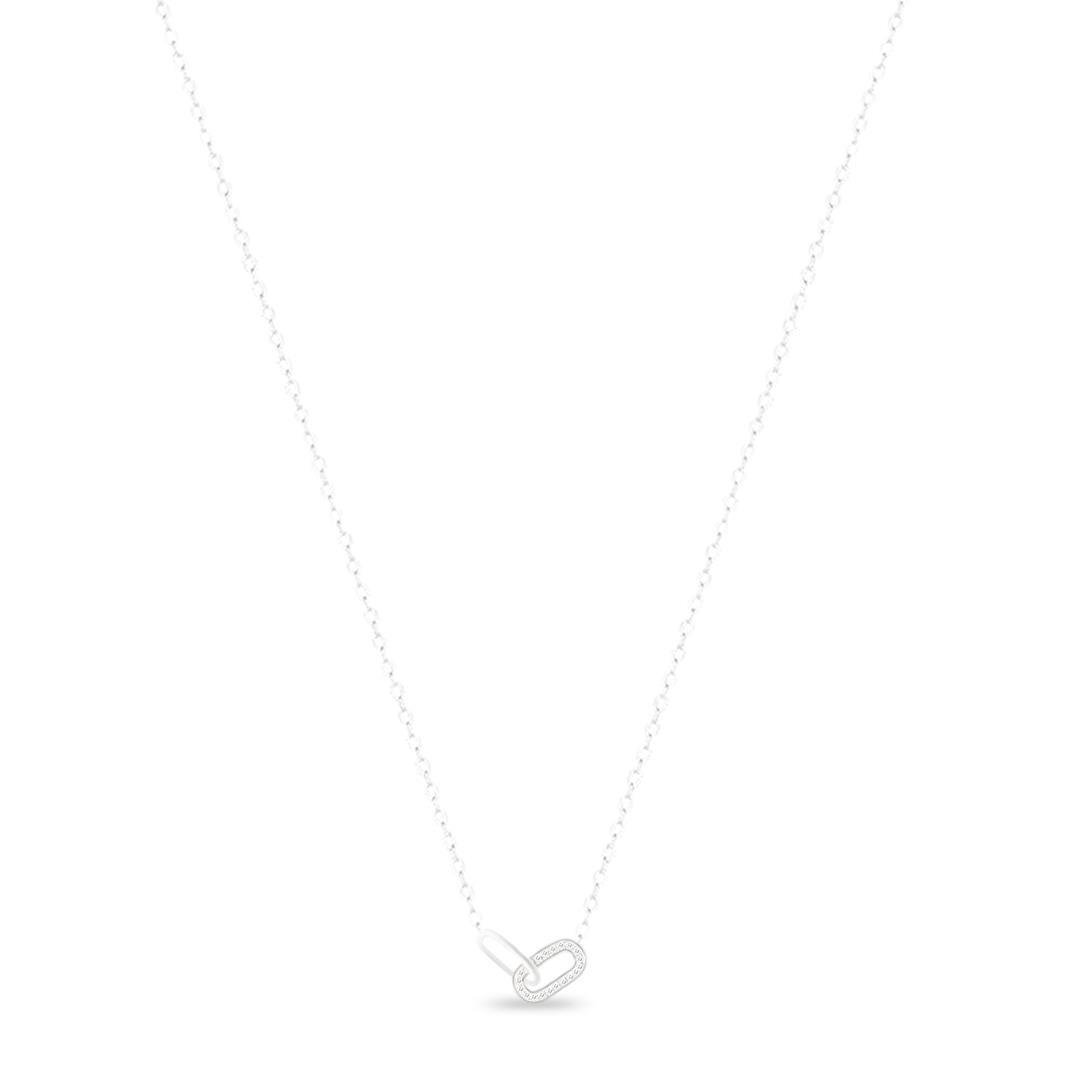 COLAR LISO LAP 2 ELOS ENTRELAÇADOS 40CM + EXT