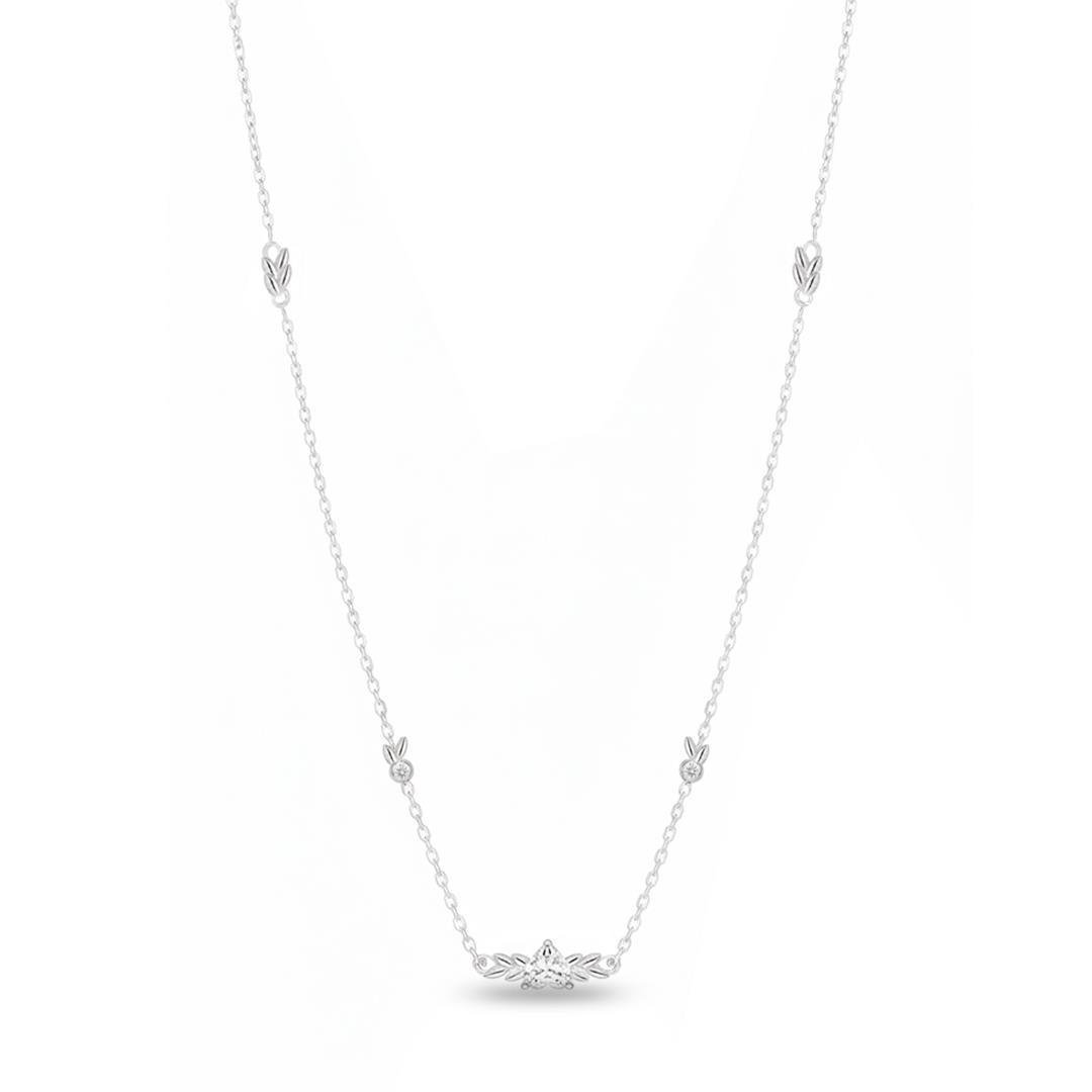 COLAR LISO LAP CORAÇÃO COM RAMO 40CM + EXT