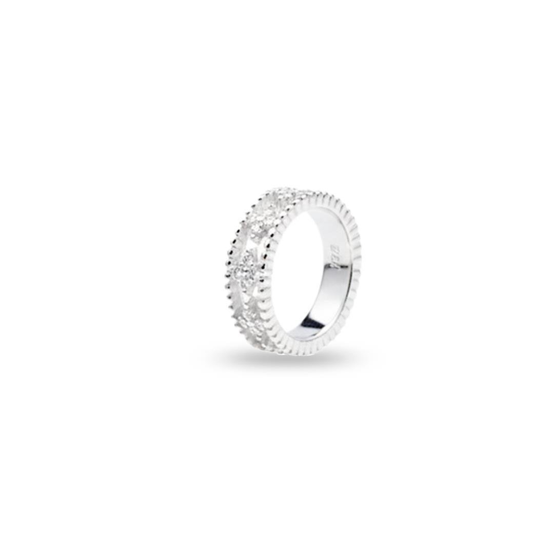 ANEL LISO LAP VAZADO COM FLORES 