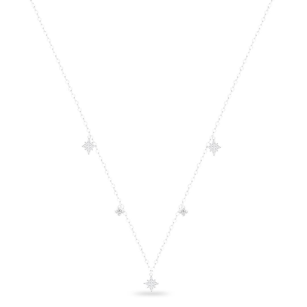 COLAR LISO LAP ESTRELAS E FLORES 40CM + EXT