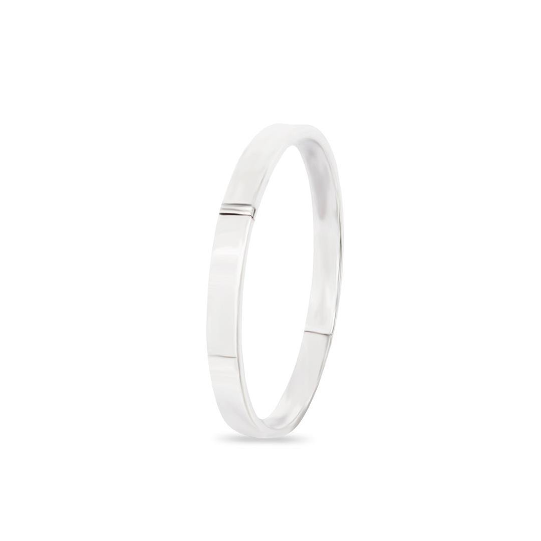 BRACELETE LISO OCO REDONDO ARO RETANGULAR 7MM