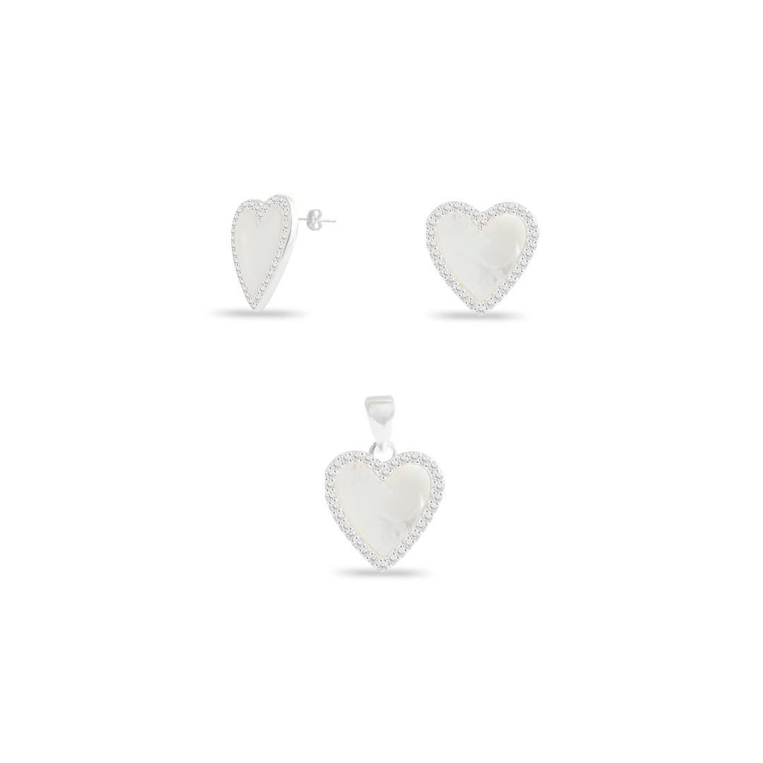 CONJ LISO LAP CORAÇÃO MADREPEROLA 1CM