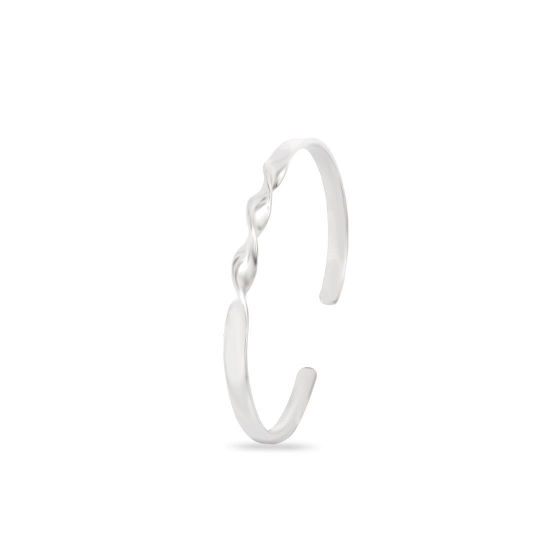 BRACELETE LISO MEIO TORCIDO ARO QUADRADO ABERTO 