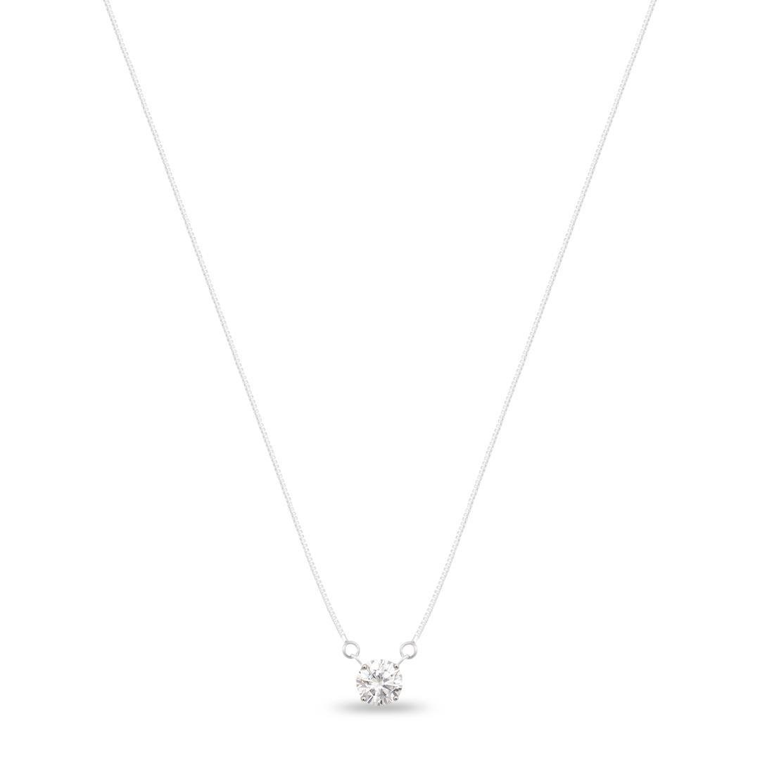 COLAR PONTO DE LUZ MOISSANITE 6MM X 40+5CM COM RÓDIO