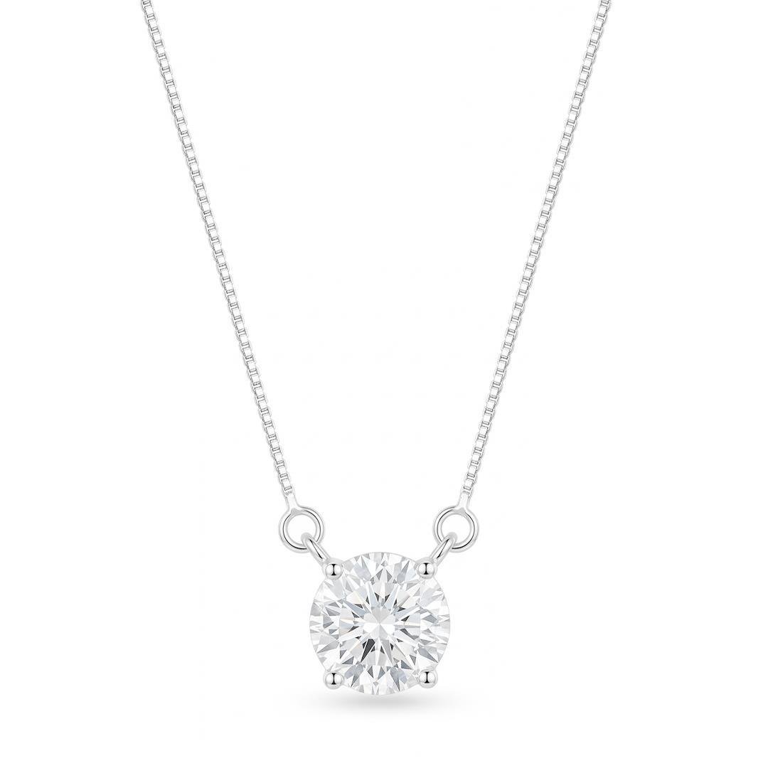 COLAR PONTO DE LUZ MOISSANITE 6MM X 40+5CM COM RÓDIO