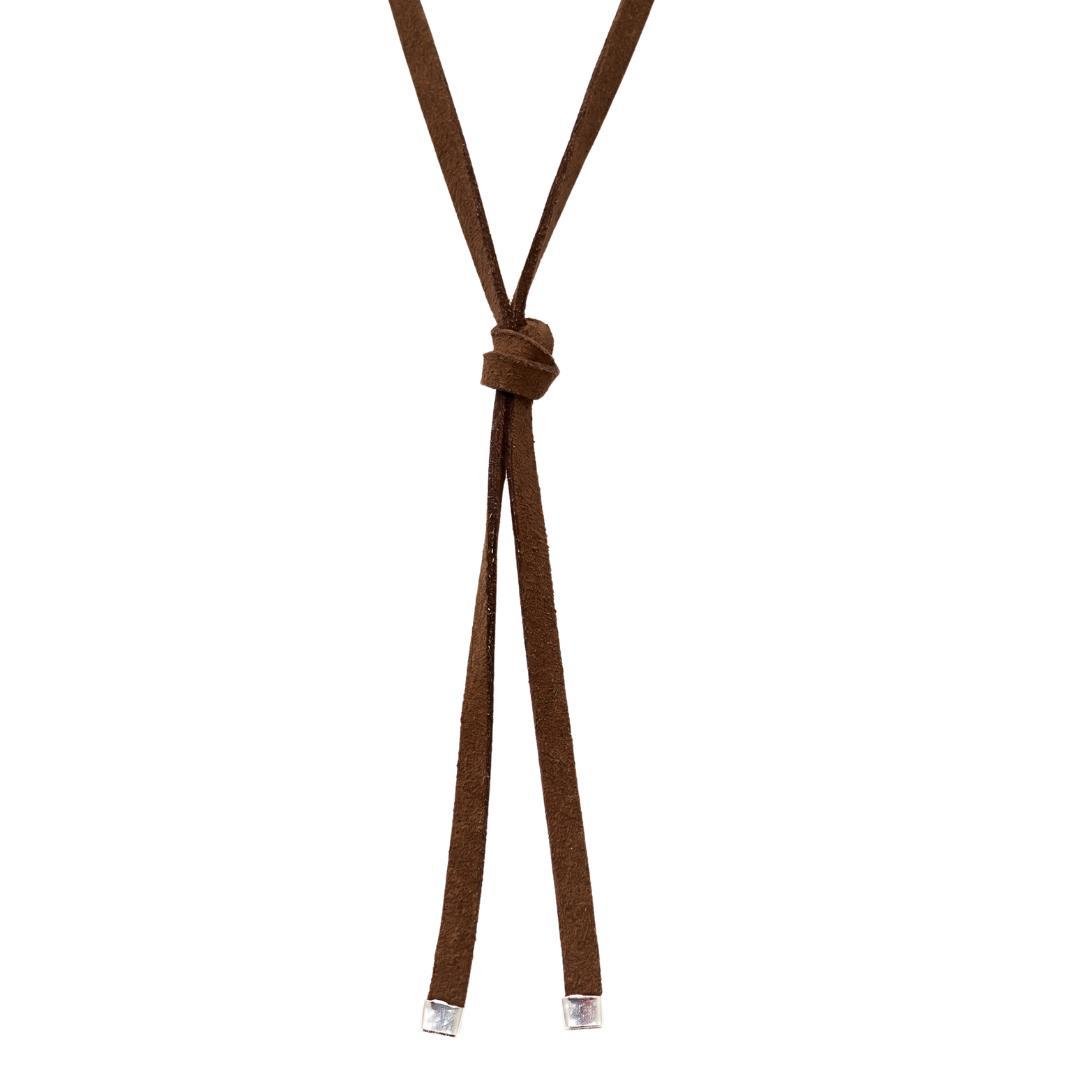 CORDÃO DE COURO COM PONTEIRA DE PRATA 100CM X 4MM
