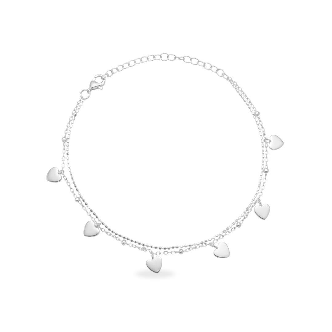 PULS LISA DUPLA BOLINHA E 6 CORAÇÕES PENDURADOS 4,5MM 16CM + EXT